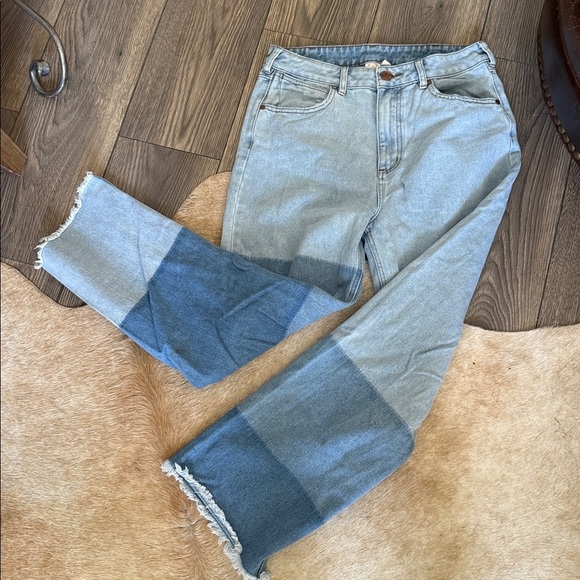 Billabong Wrangler collar Light Blue Denim Jeans patchwork size 31 - Picture 10 of 15